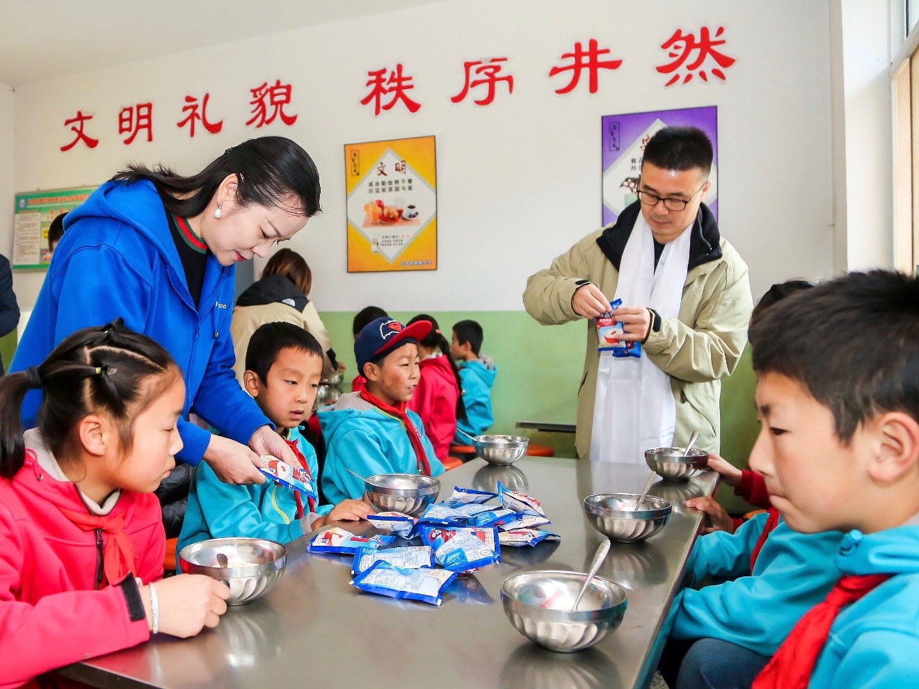 Children enjoying their meals